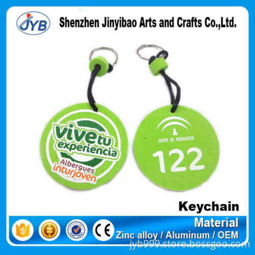 custom advertising use plastic eva foam floating keychain